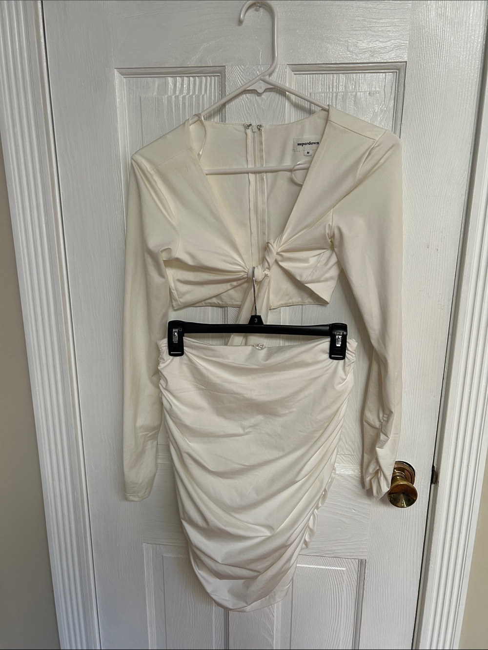 Ivory Ruched Midi dress- uElegant Cream